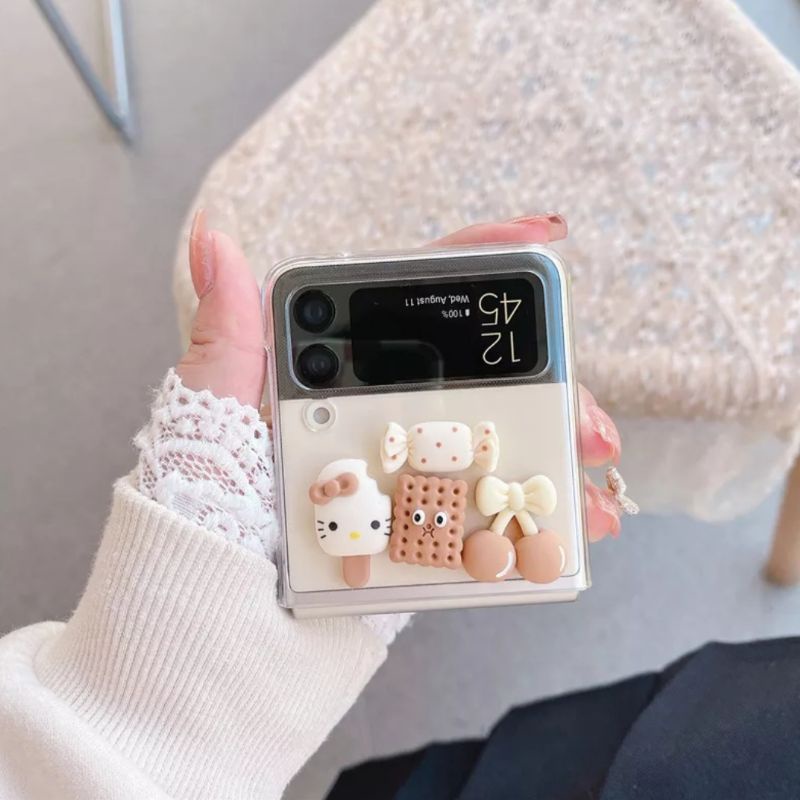 Ốp silicon Samsung Z Flip 3 - Z Flip 4 - ZFlip3 - ZFlip4 5G charm dễ thương cute