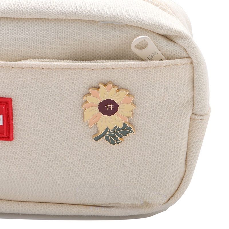 Huy Hiệu Cài Áo Hình Hoa Hướng Dương / Cây Hoa Lily Năm Cánh Tráng Men