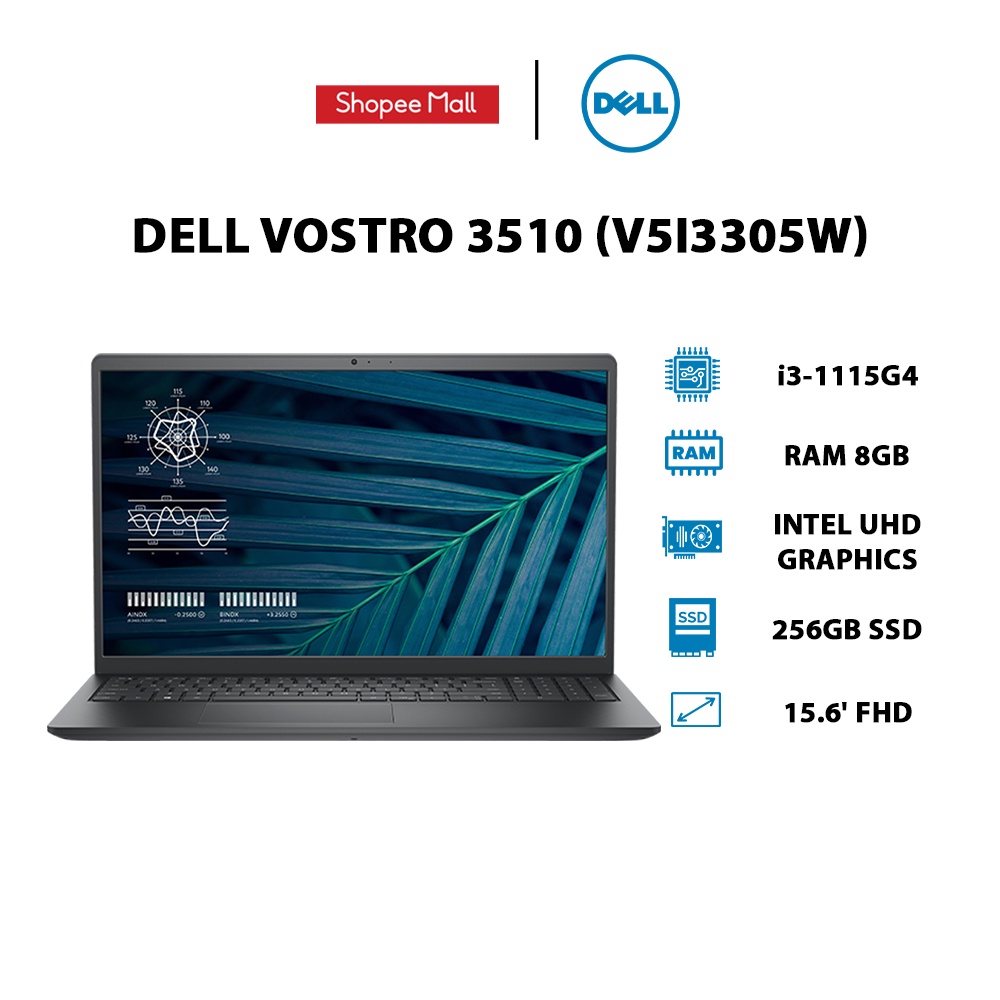 Laptop Dell Vostro 3510 (V5I3305W) (i3-1115G4 | 8GB | 256GB | 15.6' FHD | Win 11 | Office)