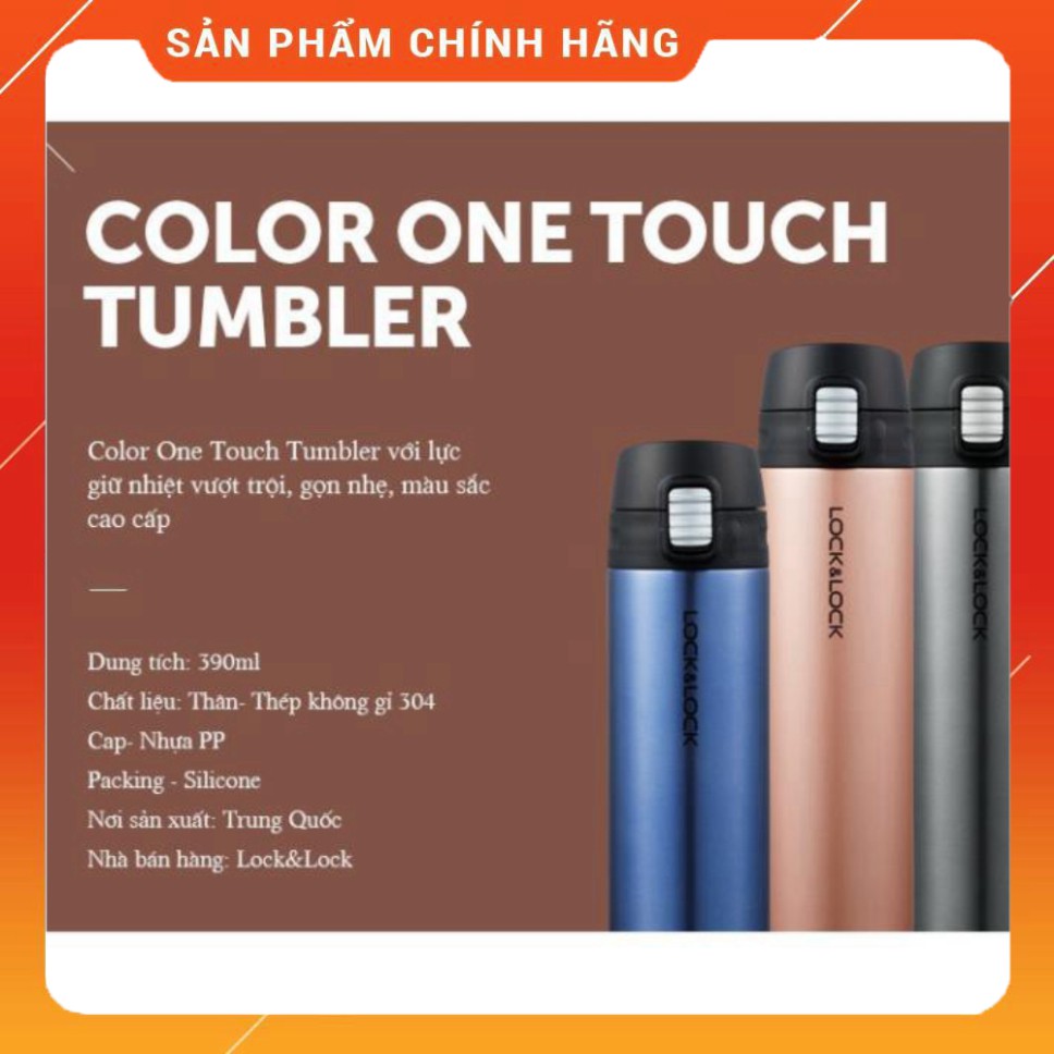 Bình giữ nhiệt Lock&Lock Colorful Tumbler 390ml vàng hồng LHC3222