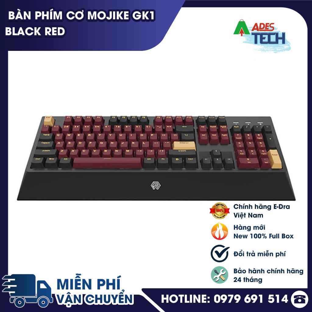 Bàn phím cơ Mojike GK1 Black Red  | Bảo hành 12 tháng