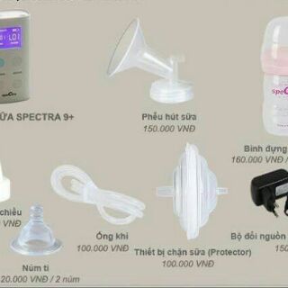 Phụ kiện máy hút sữa Spectra - đủ