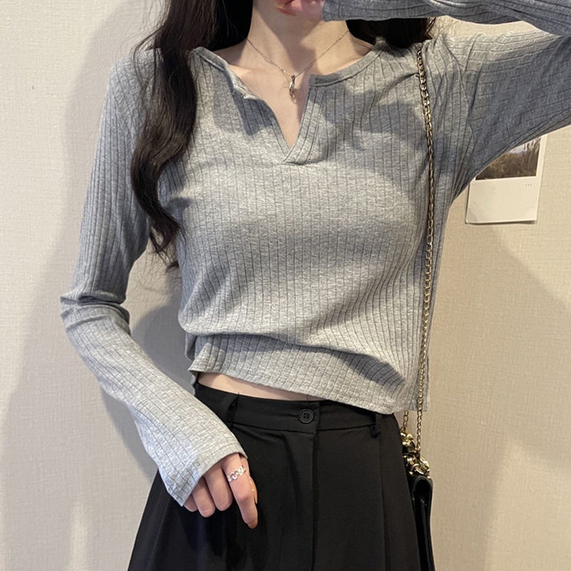 Áo thun COZOKC tay dài dáng ôm màu trơn thời trang