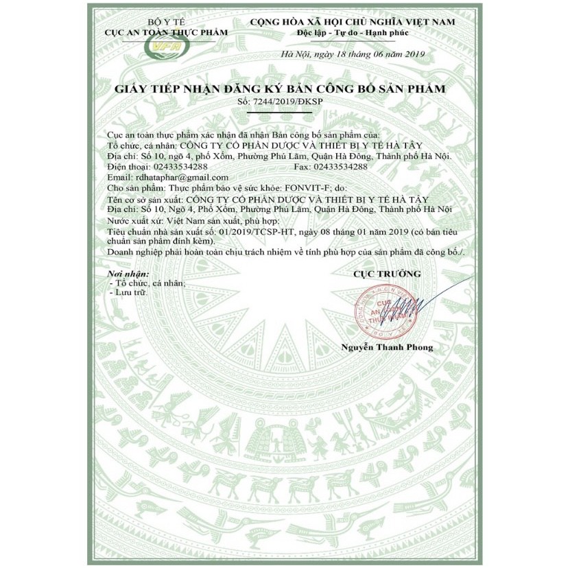 Sắt bầu FONVIT-F, Bổ sung Sắt và Vitamin cho người thiếu máu- Hộp 60 viên | Thế Giới Skin Care