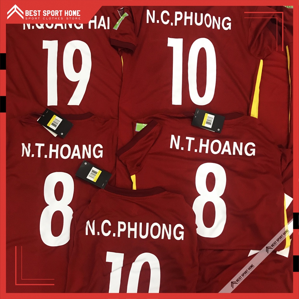 Quần Áo Bóng Đá Đội Tuyển Việt Nam Sân Nhà - Vietnam Homekit 21/22 Màu Đỏ Vải Dệt Kín Mềm Size Âu