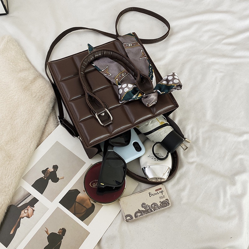 Túi đeo chéo IELGY sọc caro cột nơ thời trang giản dị cổ điển cho nữ