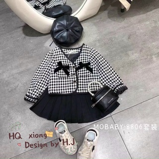 Set bộ dạ kèm chân váy nhung bé gái xinh xắn ( ảnh thật)
