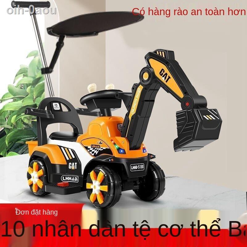 [hàng mới]máy xúc điện trẻ em xe kỹ thuật đồ chơi Kích thước lớn có thể ngồi và cưỡi, móc điều khiển từ xa,