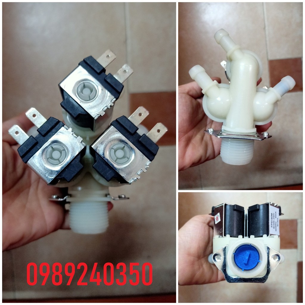 Van cấp nước 3 máy giặt Samsung, LG cửa trước, lồng ngang chính hãng