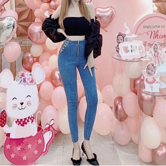 [Mã WASTMAY giảm 15% tối đa 30K đơn 150K] Quần jean xích cạp siêu cao siêu hách dáng | BigBuy360 - bigbuy360.vn