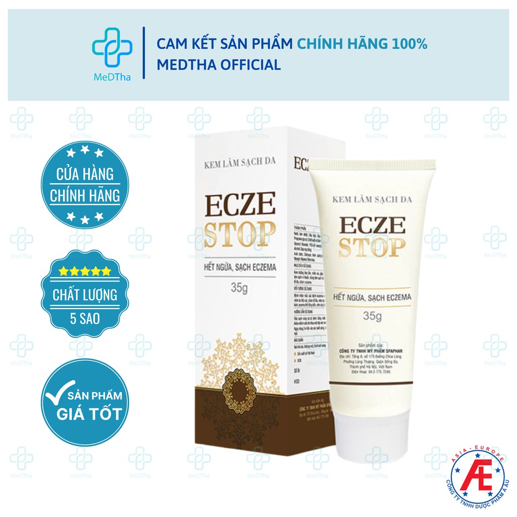 ECZESTOP - Kem Bôi Giảm Ngứa, Sạch Eczema, Dưỡng Ẩm, Giảm Kích Ứng, Tái Tạo Da, Mau Lành Da (Tuýp 35g) [Chính Hãng]