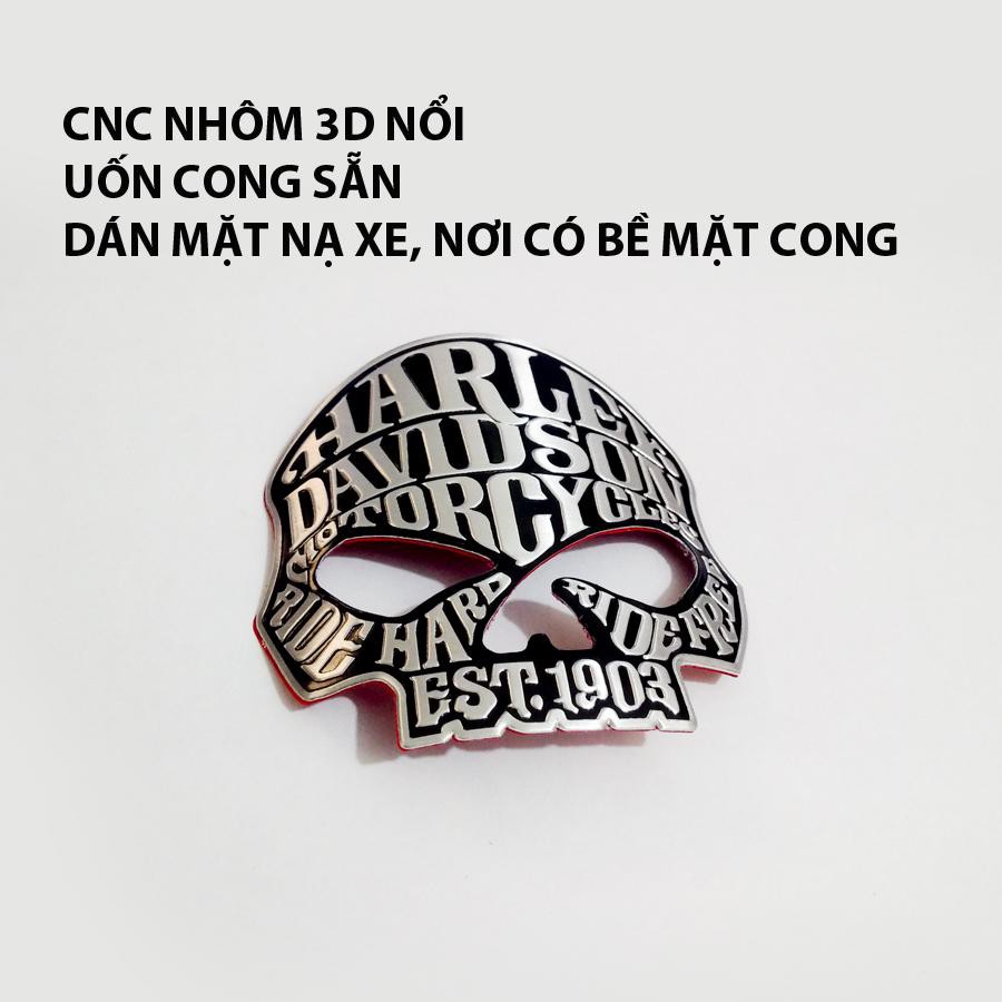 Tem dán Mặt nạ Xe Máy Nhôm nổi CNC - C16