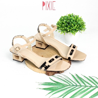 Giày Sandal Cao Gót 3cm Quai Phối Màu Pixie X531