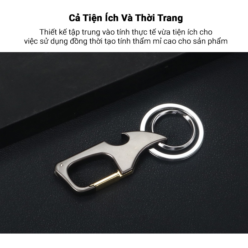 Móc khóa Hợp Kim Tích Hợp Khui Bia Móc Khóa Nam Bền Đẹp Phong Cách