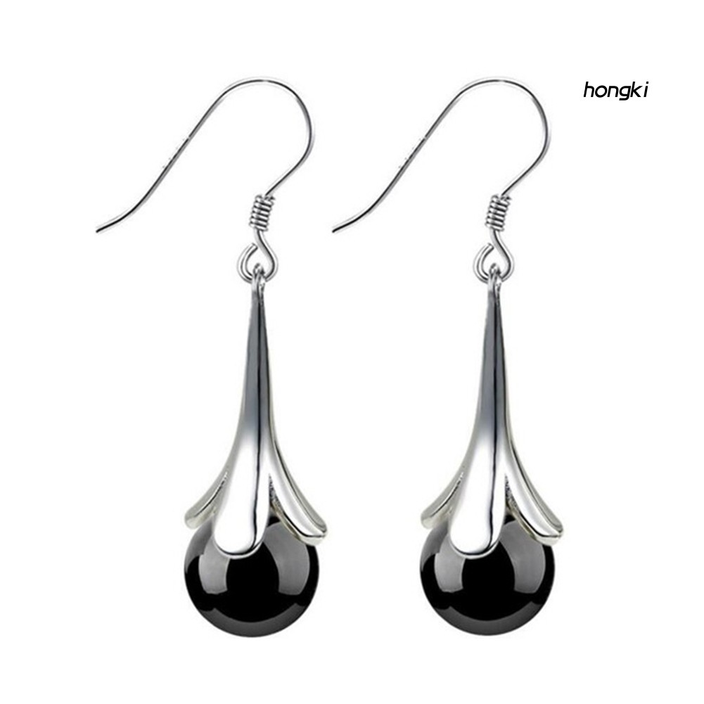 Hoa tai hình hoa đính đá opal nhân tạo thời trang dành cho nữ