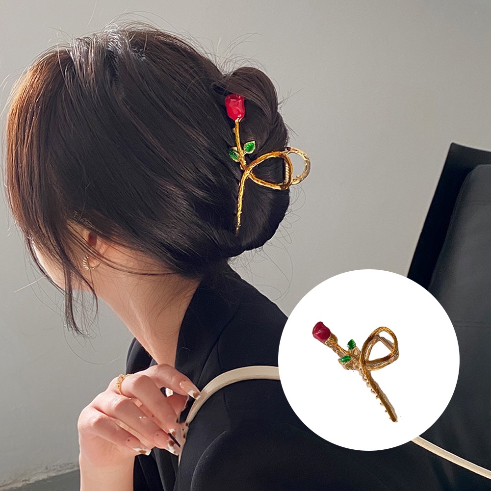 Kẹp Tóc Kim Loại Hình Hoa Hồng Thời Trang Cho Nữ