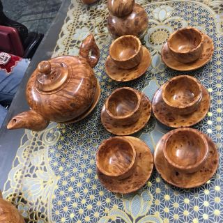 BỘ ẤM CHÉN GỖ NU HUYẾT LONG - BỘ ẤM TÁCH TRÀ CAO CẤP