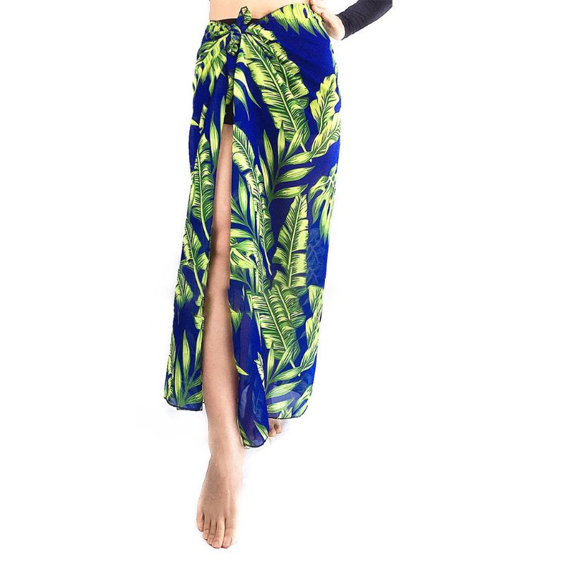 Khăn Choàng Chiffon Dài In Họa Tiết Lá Dừa Nhiệt Đới Nhiều Màu Sắc Thời Trang Mùa Hè Cho Nữ
