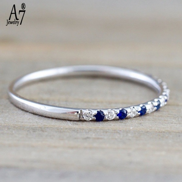 Nhẫn bạc S925 đính đá sapphire kiểu dáng mới độc đáo