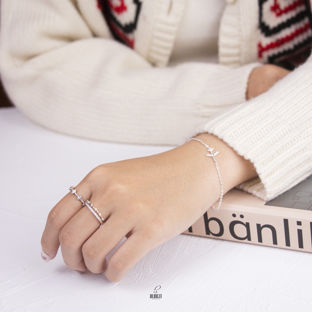 Lắc Tay Bạc Nữ BLING IT Thiết Kế Hình Chiếc May Bay Độc Đáo, Cá Tính - BIVT130