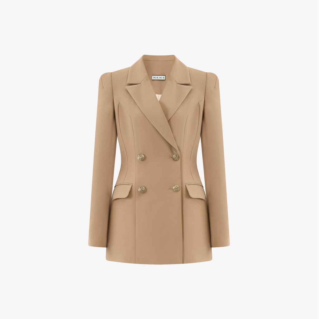 Áo Blazer Thiết Kế NKN Adela Nâu Be - Thời Trang Thiết Kế Cao Cấp