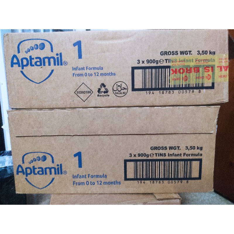 Thùng 3 lon sữa bột APTAMIL NEW ZEALAND số 1, lon 900g