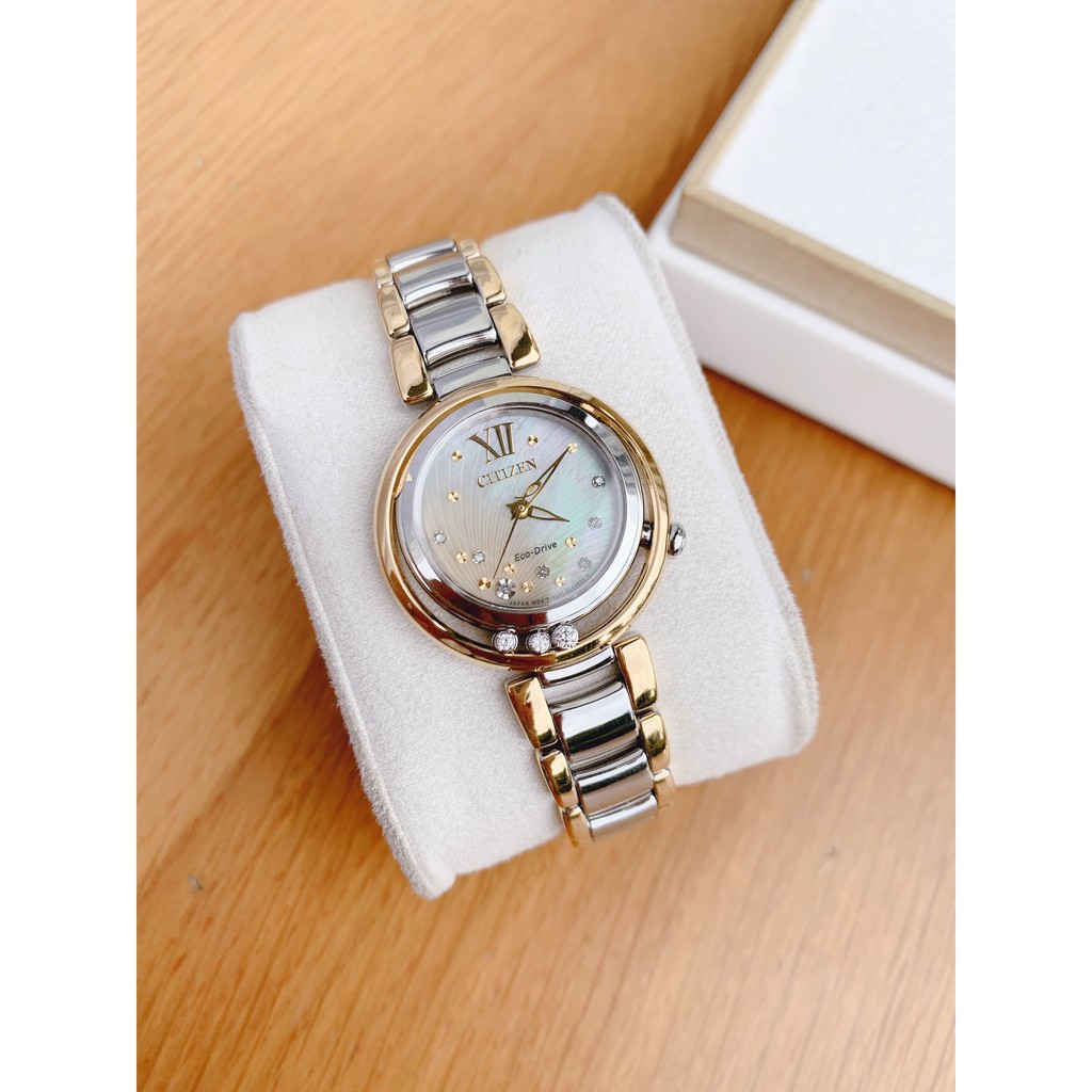 Đồng hồ nữ chính hãng Citizen Sunrise EM0324-58D - Máy Quartz pin năng lượng ánh sáng - Kính Sapphire