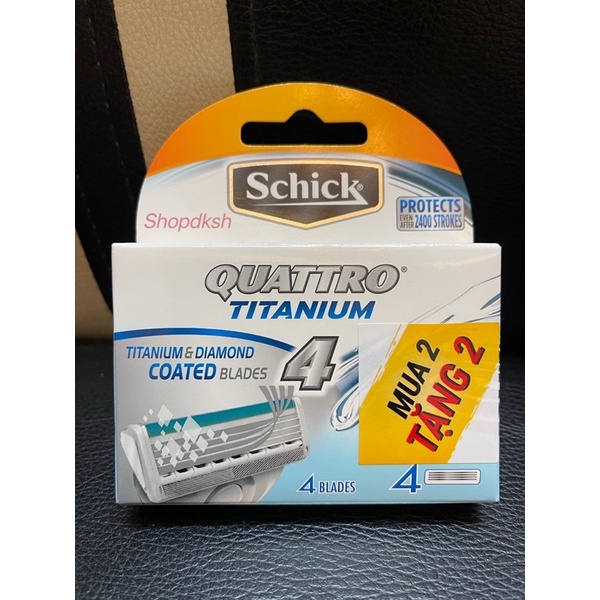 Dao cạo râu 4 lưỡi Schick Quattro titanium 4 lưỡi hàng chính hãng dksh