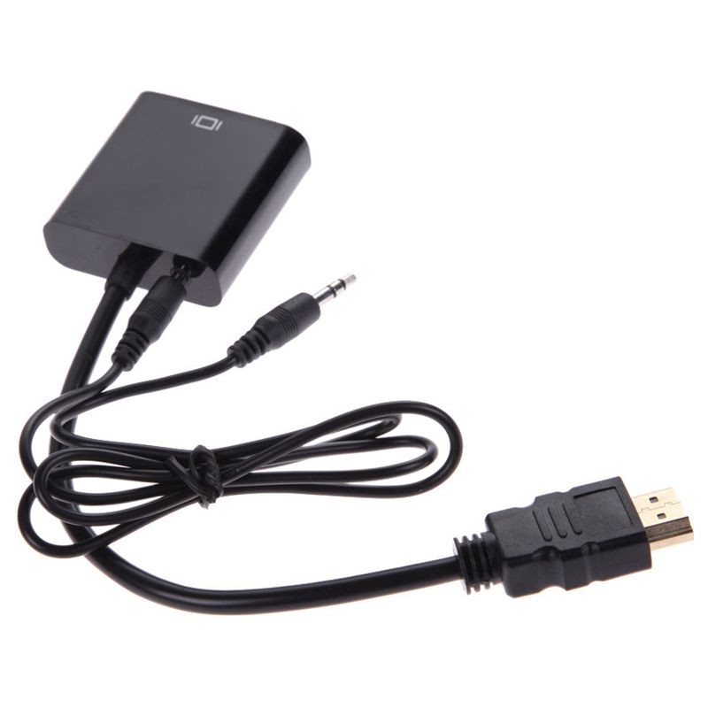 1080P Micro-HDMI/Mini HDMI/HDMI to VGA Converter Adapter With Audio Video Cable Black | BigBuy360 - bigbuy360.vn