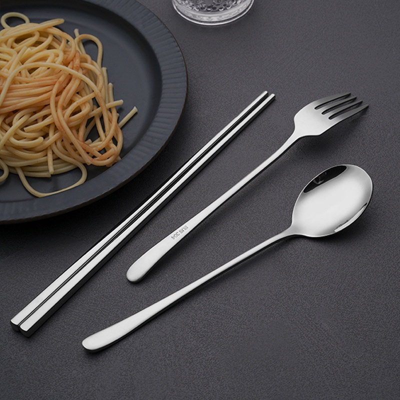 COMBO 5 Món Muỗng Đũa Nĩa Thìa Dao Inox 304 Cao Cấp dùng Văn Phòng - Du Lịch- Ăn Trưa