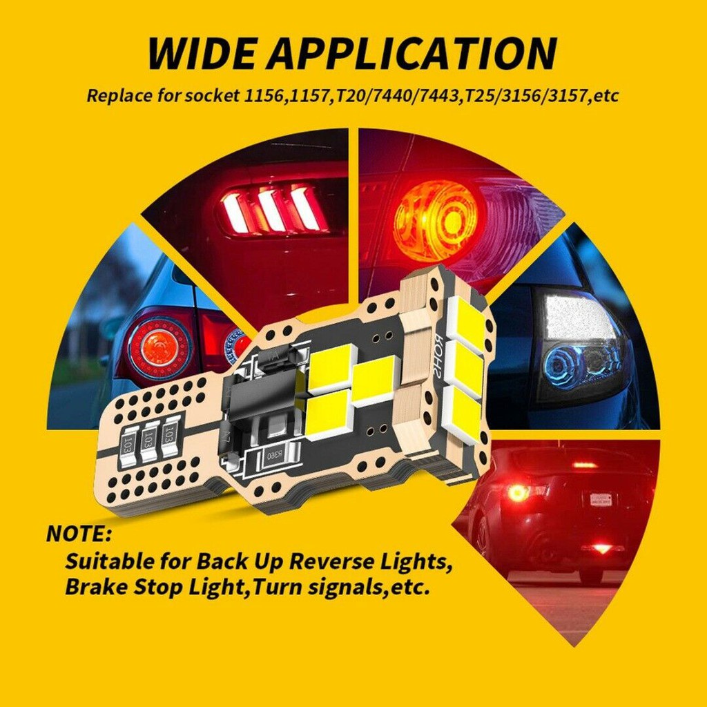 Set 2 Đèn LED T16 T15 W16W 2835 9-SMD 6000K Canbus 921 912 12V Ánh Sáng Trắng Dành Cho Ô Tô