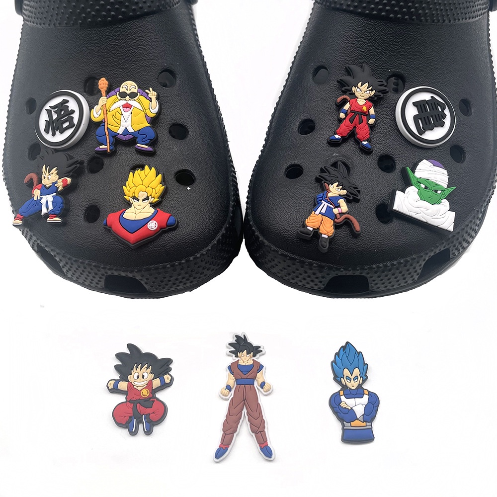 Phụ kiện khóa giày crocs bằng cao su PVC mềm hình Dragon Ball