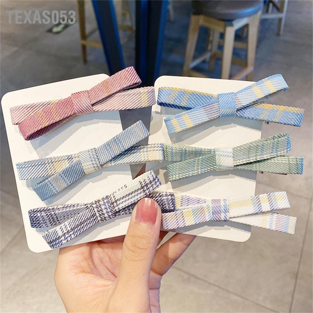 Texas053 Small Bow Hair Clip JK Plaid Style Pin Fashion Cute Hairpin for Everyday Matching Dancing Party Holiday
