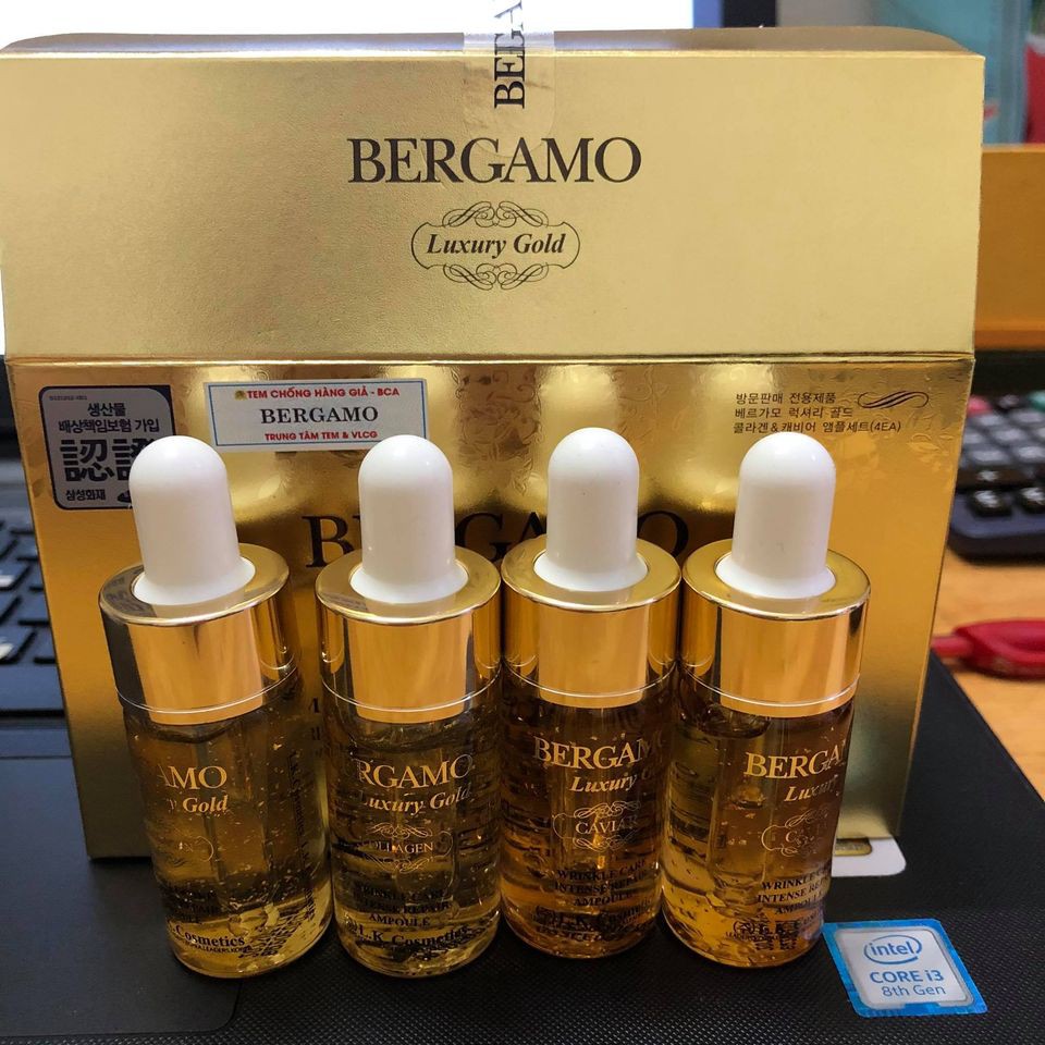 Serum BERGAMO GOLD Vàng Tái Tạo Da Mờ Nếp Nhăn 13ml KOREA