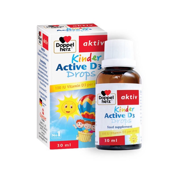 Vitamin D3 Doppelherz Kinder Active D3 Drops cho trẻ nhỏ, Chai 30ml