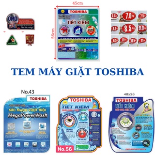 miếng dán máy giặt Tem dán máy giặt tranh trang trí máy giặt toshiba nhiều mẫu (tặng keo dán)