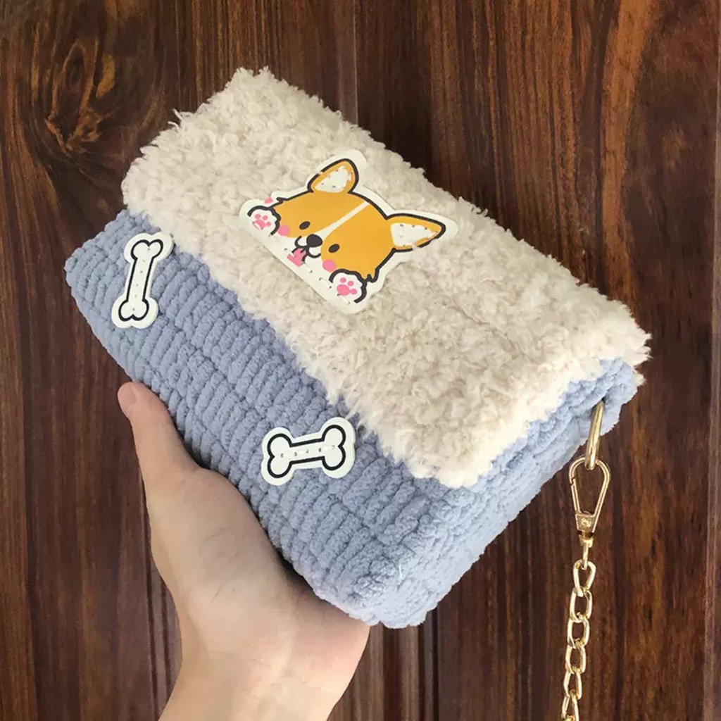 [Có video hướng dẫn] - Túi Handmade Tự Đan Len Phối Màu hot 2021 [Hàng Có Sẵn]
