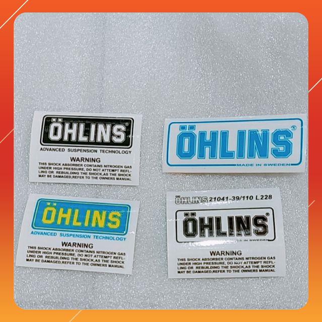 Tem decal trong suốt dán trang trí bình dầu phuộc OHLINS đủ mẫu