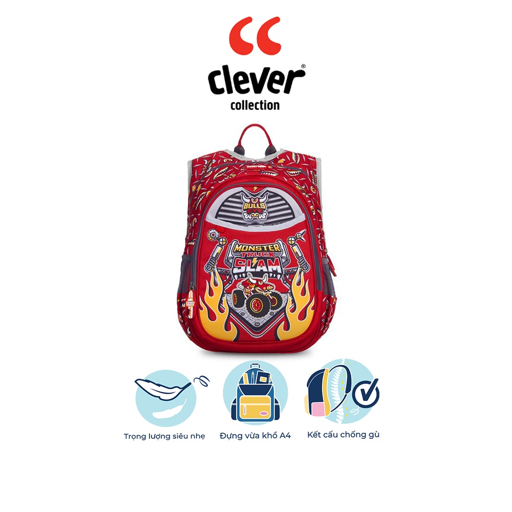 Balo CLEVER HIPPO Compact Hình Siêu Xe Dũng Mãnh BM1110 Cho Bé