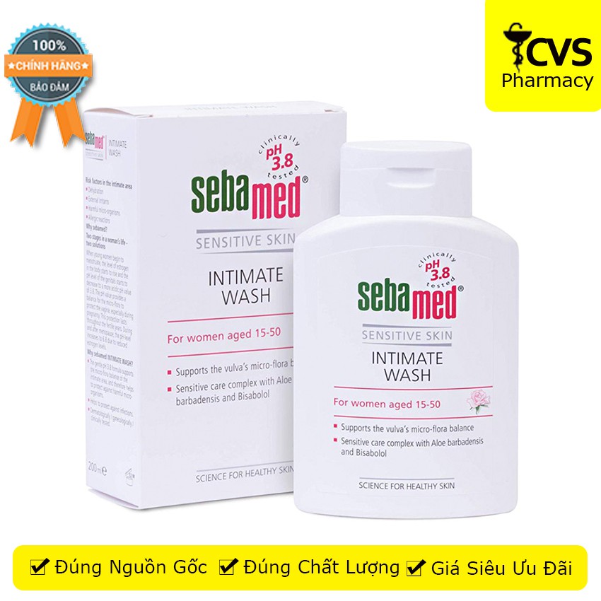 Dung Dịch Vệ Sinh Phụ Nữ Sebamed PH3.8 - Nhập Khẩu Từ Đức (Chai 200ml) - cvspharmacy