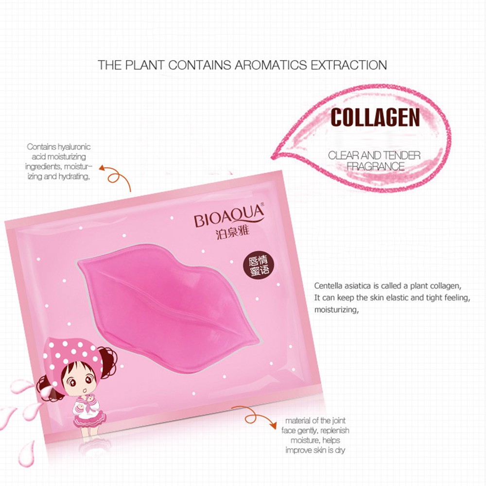 (hàng Mới Về) Mặt Nạ Môi Collagen Dưỡng Ẩm Và Làm Mờ Đường Vân Môi Bioaqua | BigBuy360 - bigbuy360.vn