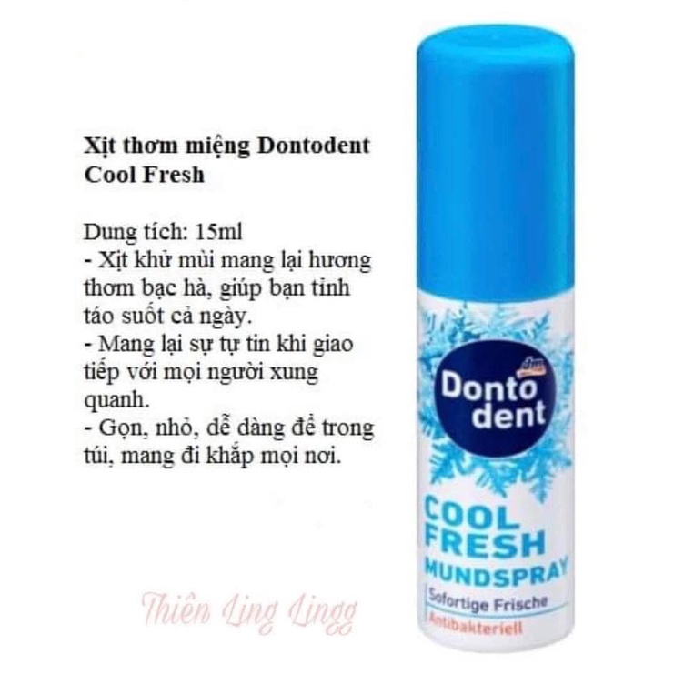 Xịt thơm miệng Dontodent Cool fresh 15ml