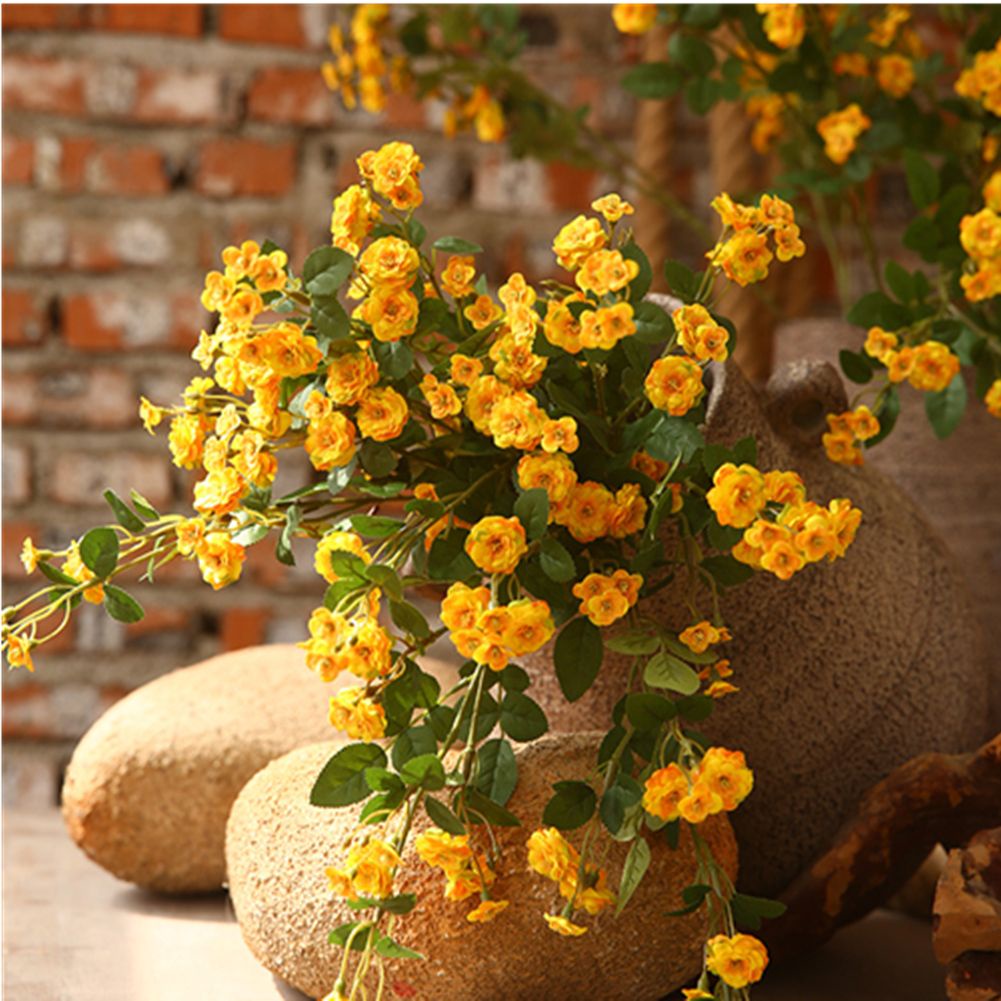 CONOPERY Nhành hoa hồng giả bằng lụa nhiều màu dùng trang trí tiệc cưới/ nhà cửa diy