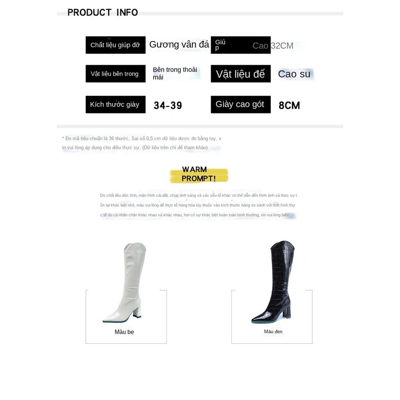 Giày xuân hè nữ Giày Bốt Da Cao Gót Thời Trang Dành Cho Nữ