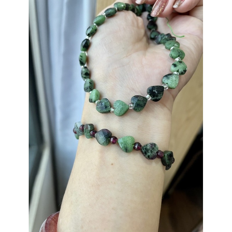 Vòng tay zosite hình tim giác siêu xinh siêu hiếm