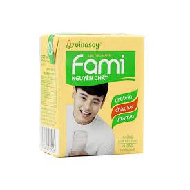 SỮA ĐẬU LÀNH FAMI NGUYÊN CHẤT/CANXI VỈ 6 HỘP 200ML