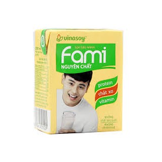 SỮA ĐẬU LÀNH FAMI NGUYÊN CHẤT/CANXI VỈ 6 HỘP 200ML