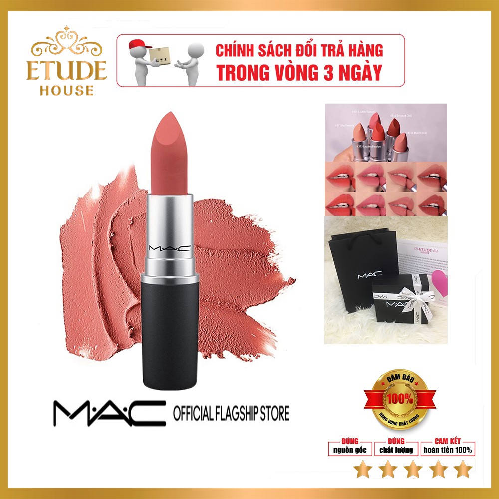 ❤️Hàng Mới về❤️Chính Hãng  Son Mac powder kiss full Box. Chất son lì mịn, khả năng bám màu tốt, son lên màu cực chuẩn