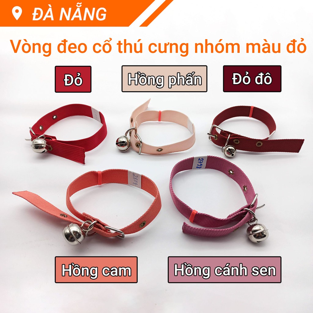 Vòng cổ chó mèo 21-32cm nhiều màu có chuông lớn