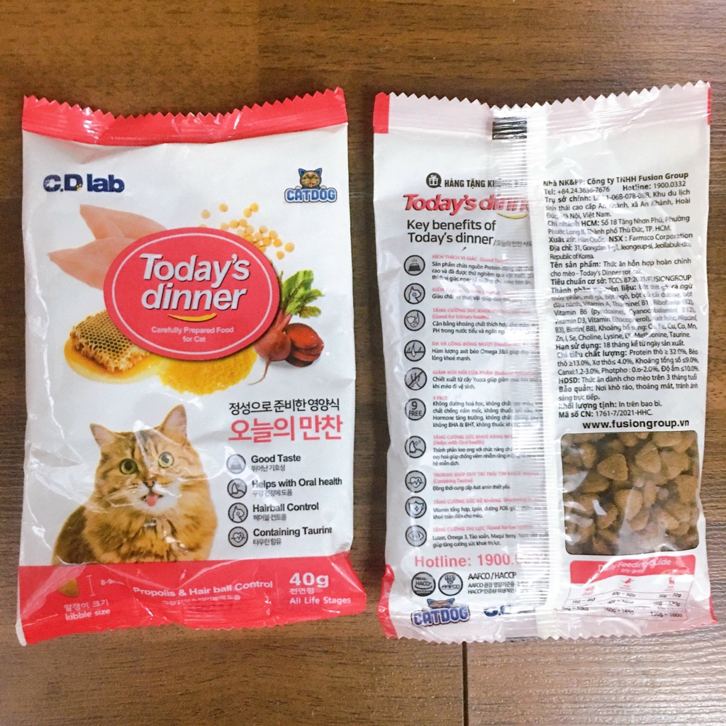 Hạt khô thức ăn cho chó, mèo gói nhỏ 20-50g, 1 gói